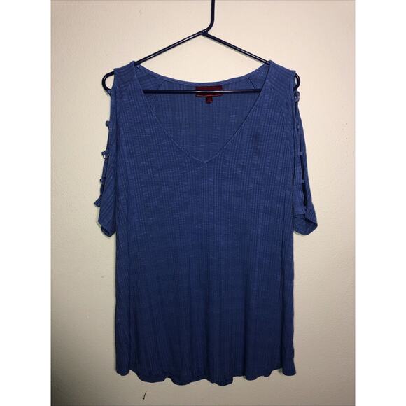 Jennifer Lopez Women's Tunic Top  Blue Cold Shoulder Sized Xxl Casual Shirt - Picture 4 of 8